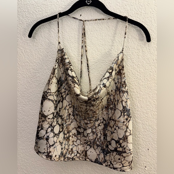Forever 21 Marble Print Cowl Neck Camisole Top - Picture 2 of 4